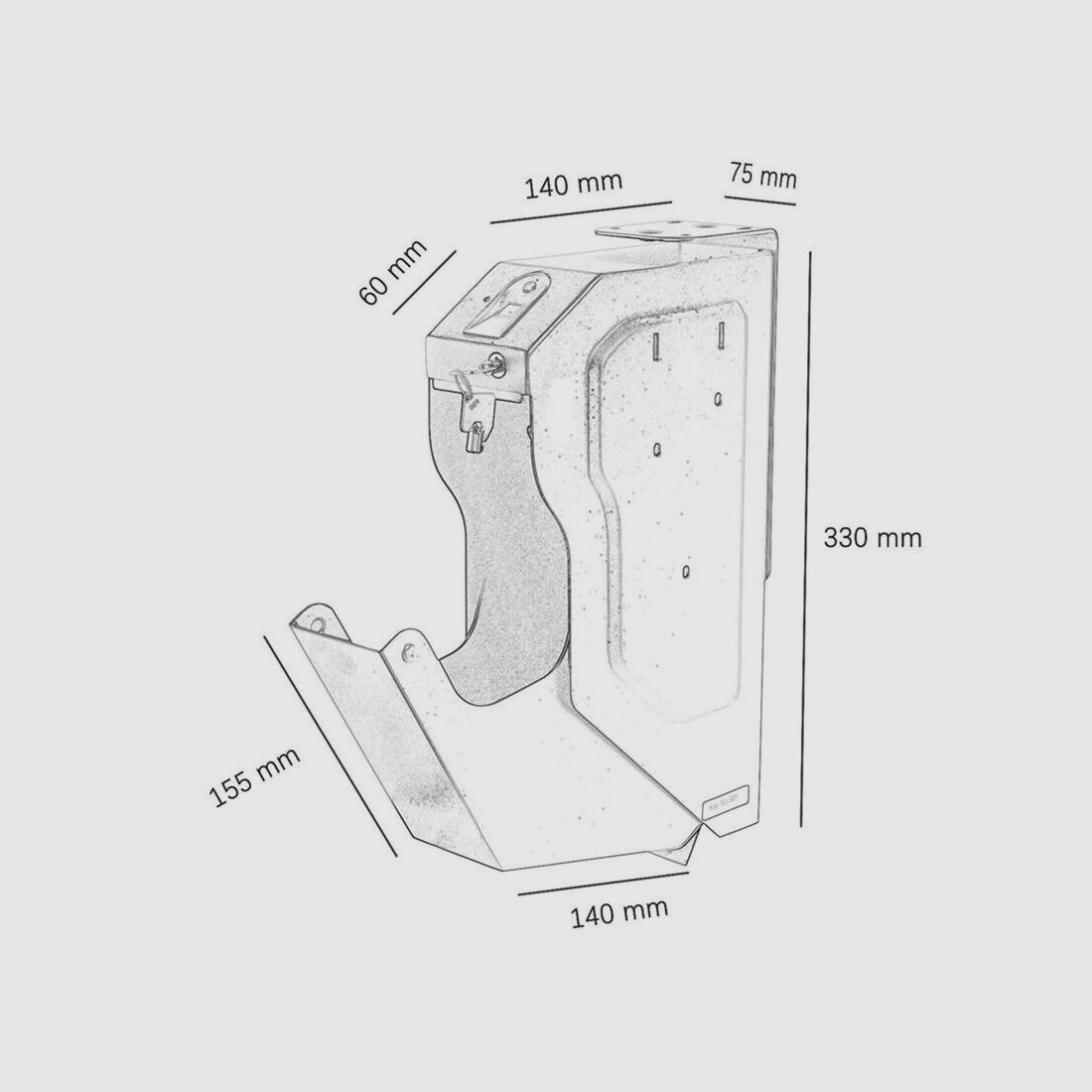 Caja fuerte para pistolas con huella dactilar, resistente al fuego