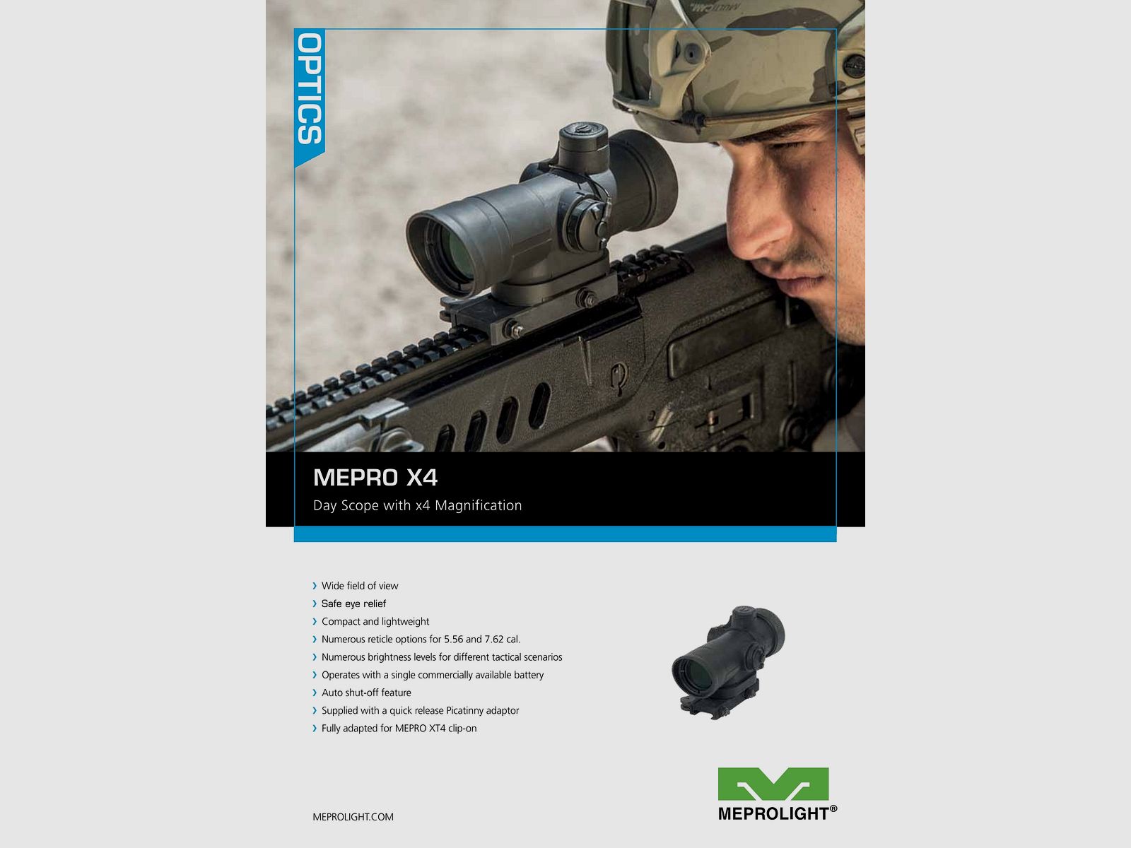 MEPRO X4 SS109 4X34 Horseshoe 5.56 Reticle Scope, Bild 3 von 5