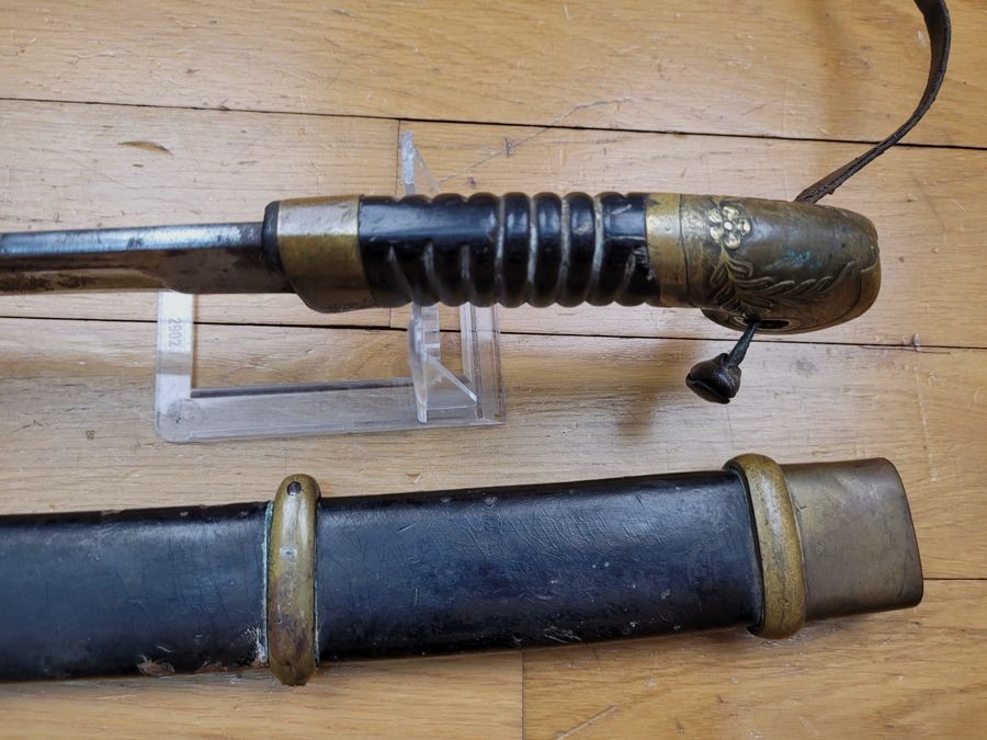 Wunderschwert Shashka Offiziersmodell 1881 - reguläre Klinge mit Rille, kaiserlichem Monogramm und zweiköpfigem Adler - Arsenal von Zlatoust - Empfangsstempel - passender und originaler Offiziersscheide - Russische kleine Dienstschnur - TBE+, Bild 10 von 23