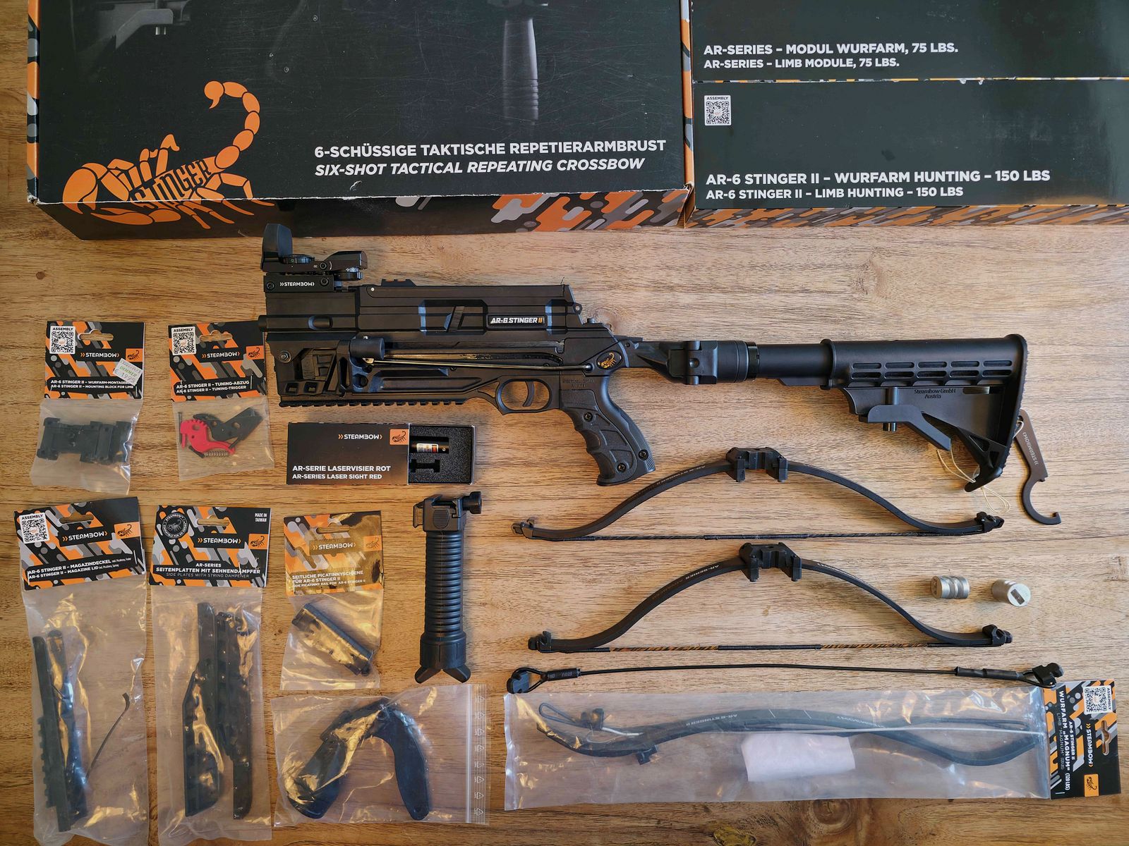 Steambow AR-6 Stinger II Tactical - SET - Viel Zubehör!