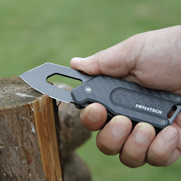 Swisstech Stämmig Foldekniv | Carbon | 5,5cm, billede 4 af 5