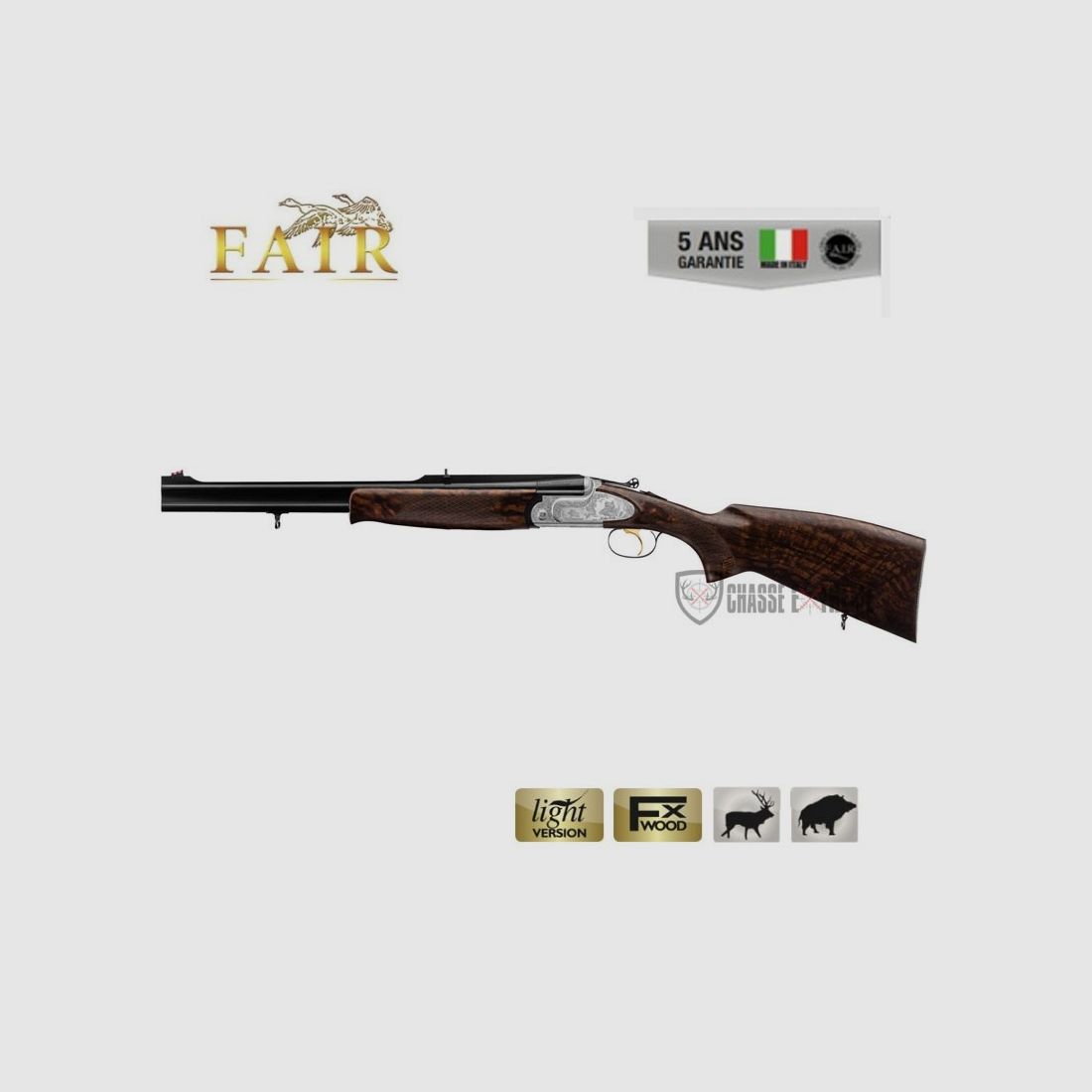 Bockdoppelflinte FAIR Lusso Express Ergal Faux Corps Kal. 8X57 Jrs, Bild 2 von 6