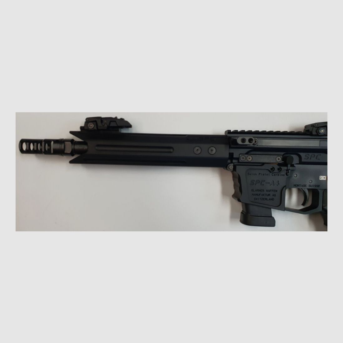 GWMH AG Semi-Automatic Rifle GWMH SPC-SPORTER A4 10" (SWISS PISTOL CARBINE) BLACK Cal..45ACP AR15 Glock Magazine