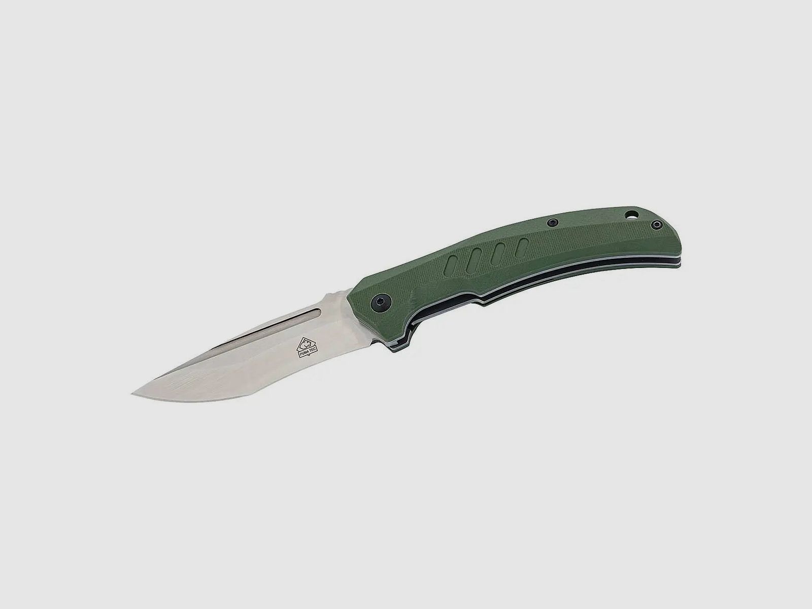 PUMA TEC pocket knife with belt clip, green