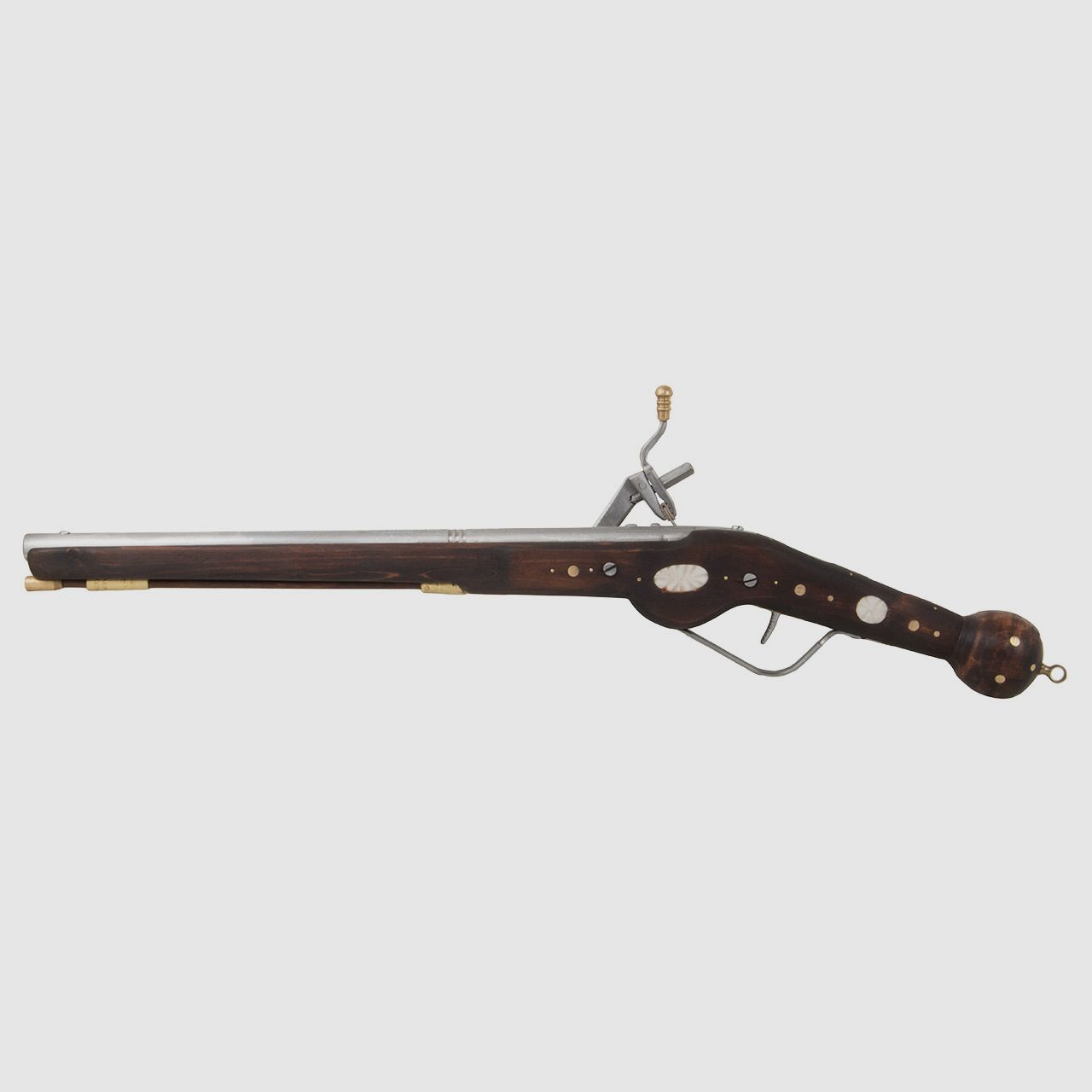 EinzelstĂĽck handgefertigtes Deko Radschloss Vorderladerpistole LĂ¤nge 78 cm