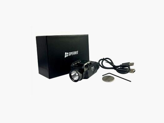 LED-TORCH 500 LUMEN MIT PICATINNY-MONTAGE UND LASER