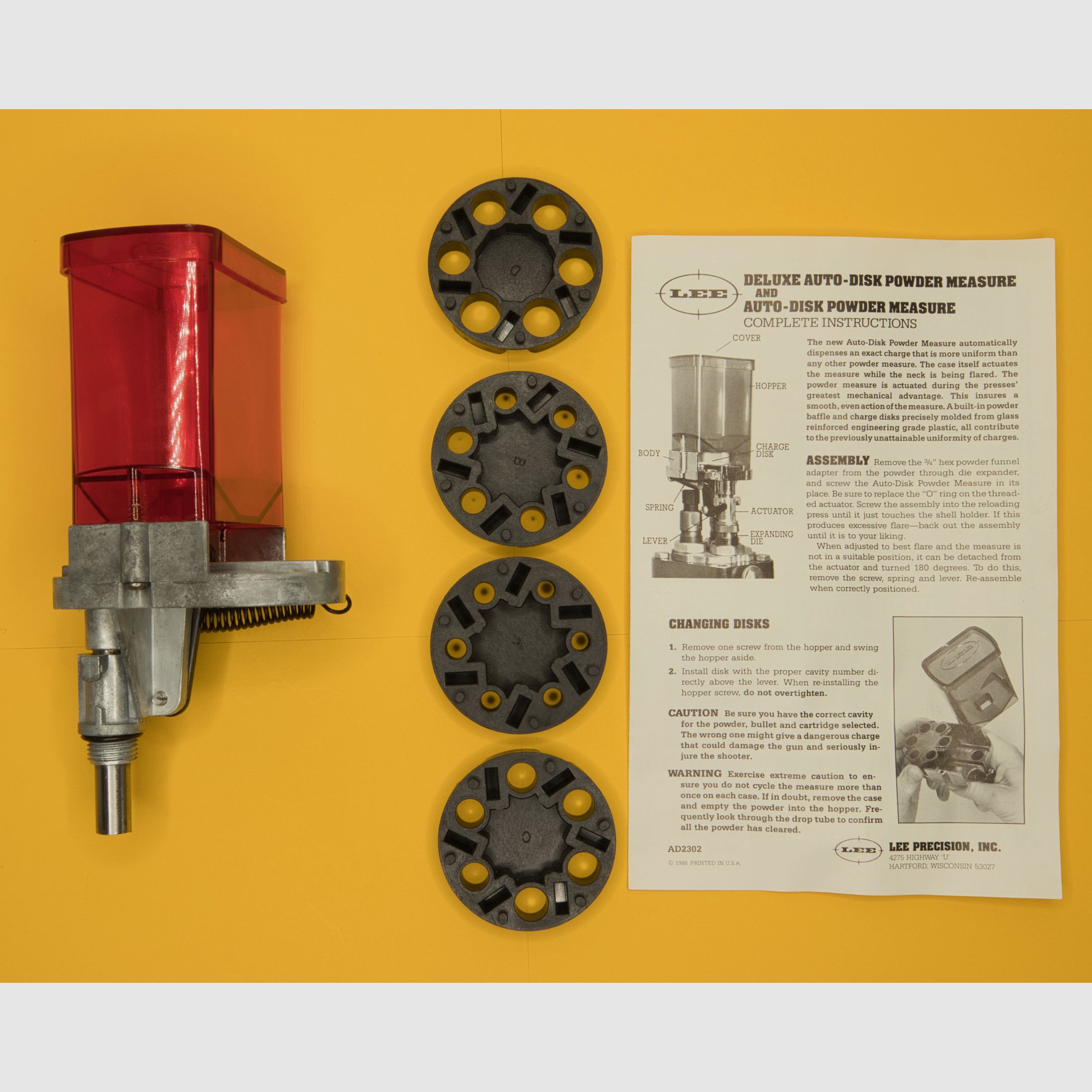 LEE Auto Disk Pulverfüllgerät 90578 für LEE Wiederladepressen 