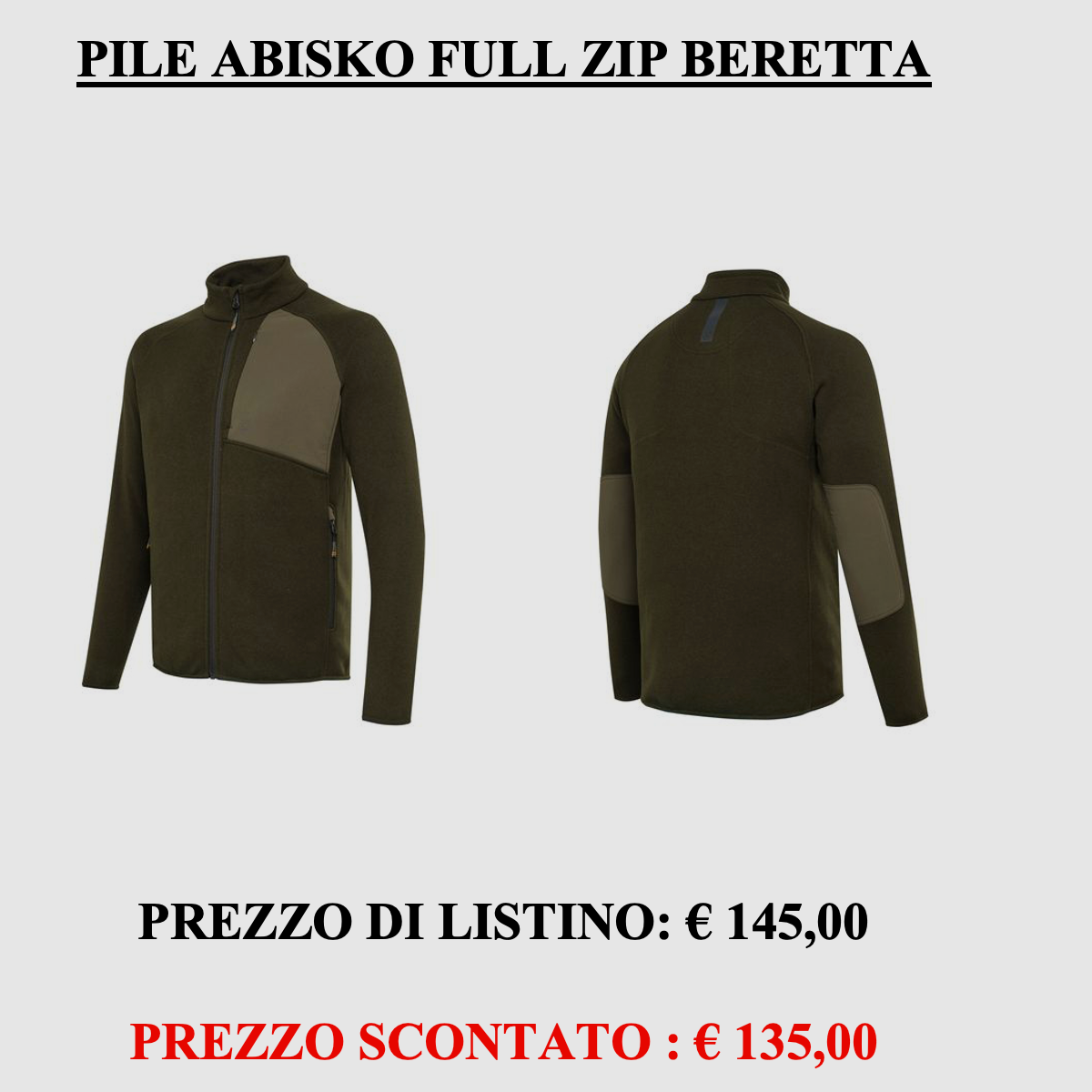 Beretta – Pile termico Abisko Full Zip Fleece verde, immagine 1 di 4