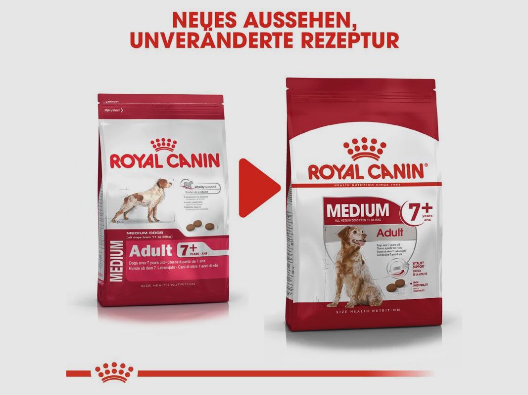 ROYAL CANIN Ältere Mittelgroße Hunde Trockenfutter Medium Adult 7+ 15 Kg