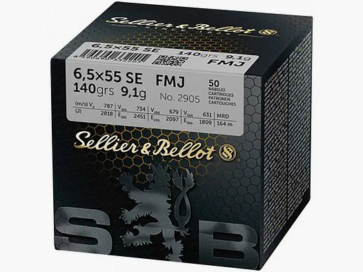 SELLIER & BELLOT 6,5x55 SE - FMJBT - 140GRS. - 50 STÜCK