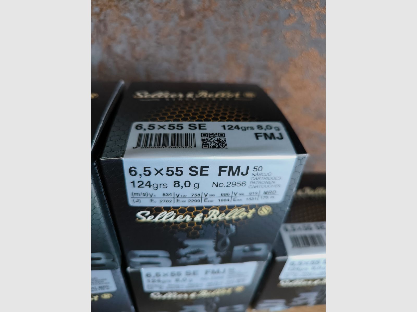 Sellier & Bellot 6,5x55 FMJ 8,0g / 124grs.(50 Patronen je Packung) S&B Munition 6,5 x 55 Schweden Mauser 