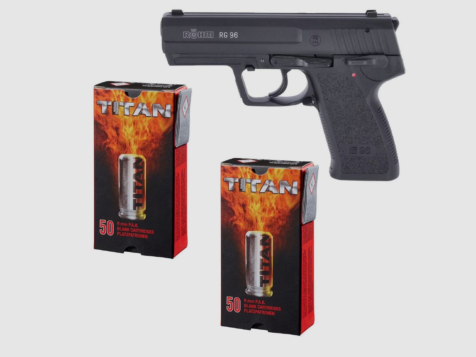 Ensemble de feux d'artifice Réveillon Röhm RG 96 Pistolet à blanc