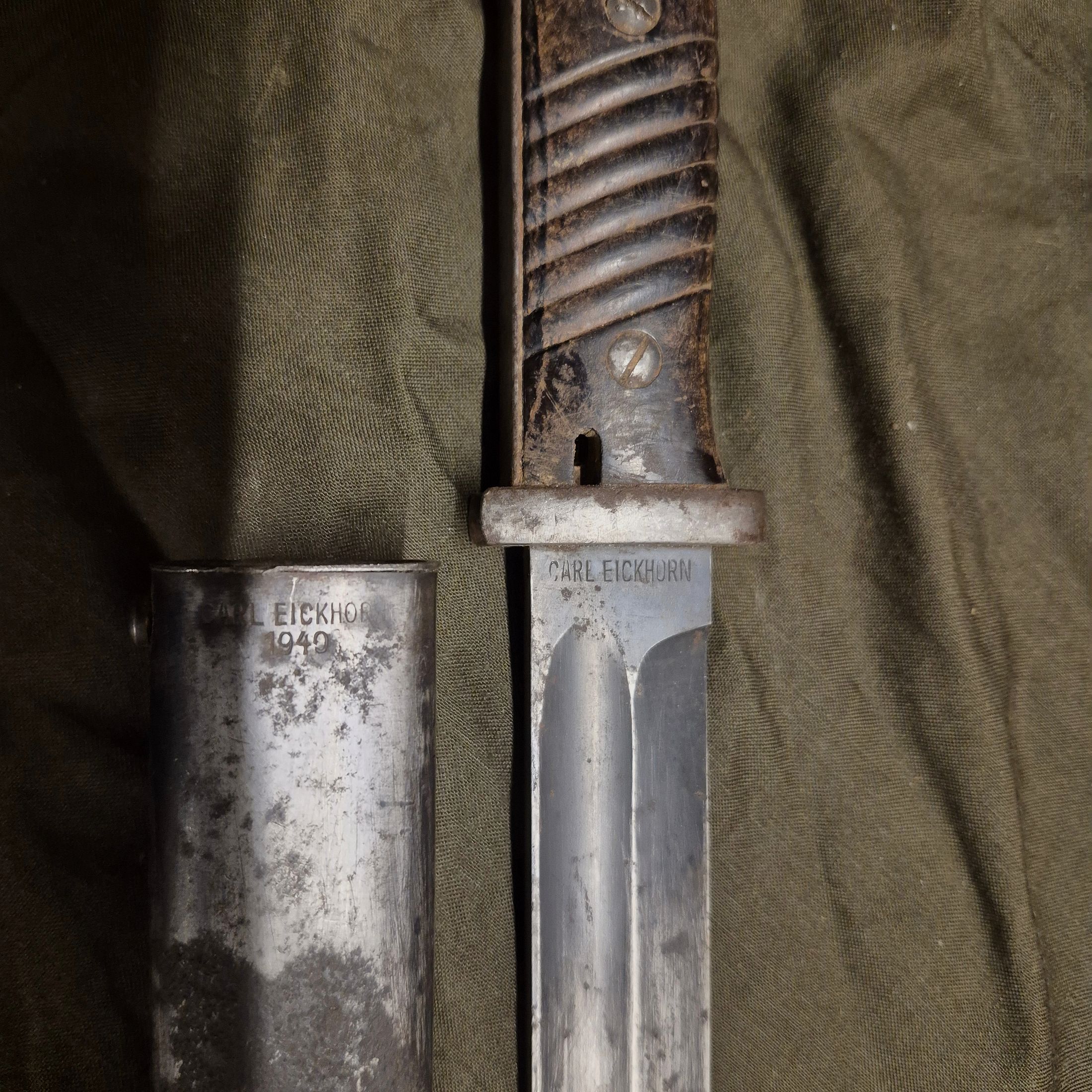 Bajonett für k98 - Bajonett und Scheide nummerngleich 