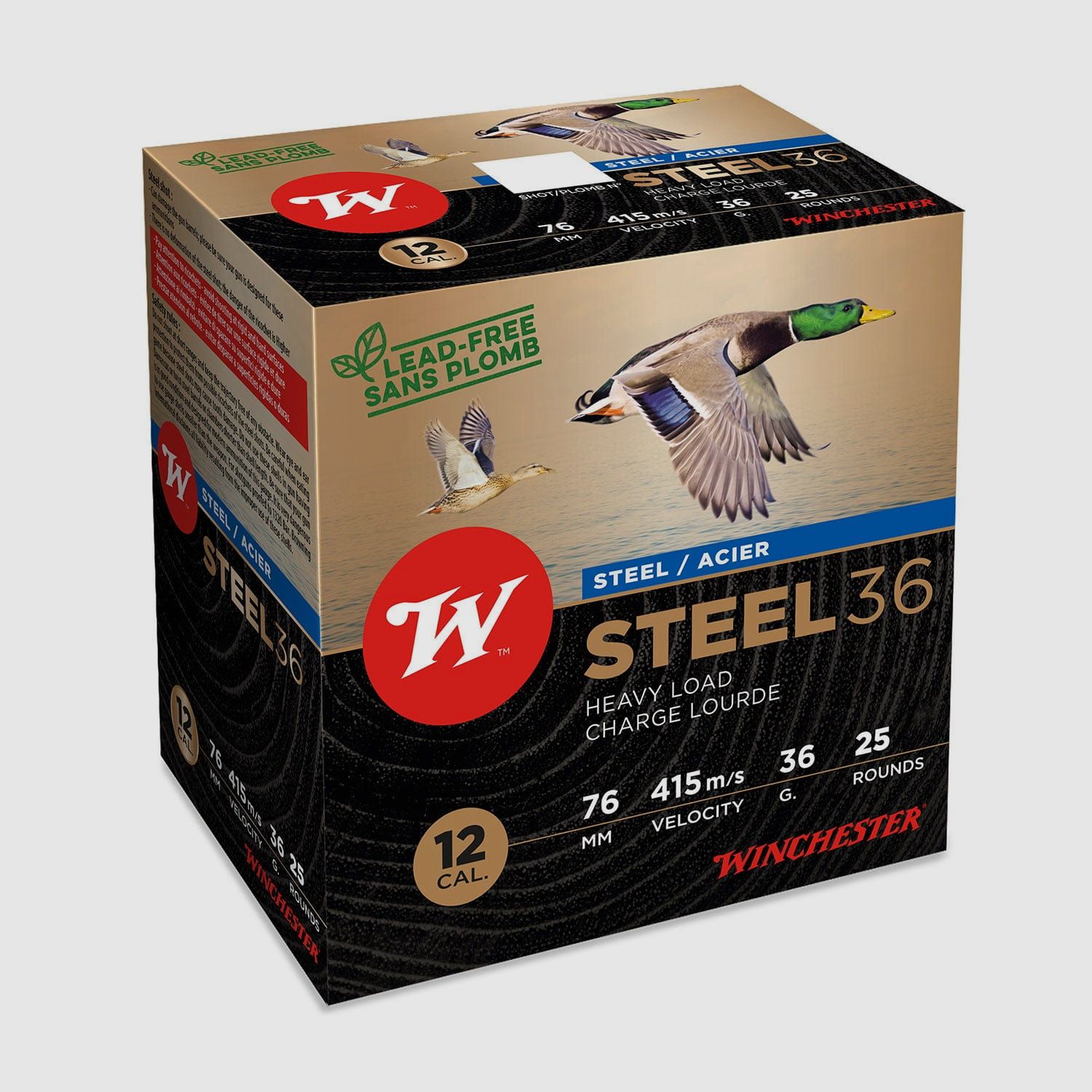 Winchester 12/76 Steel 36 g cartouches de chasse - 25 pièces