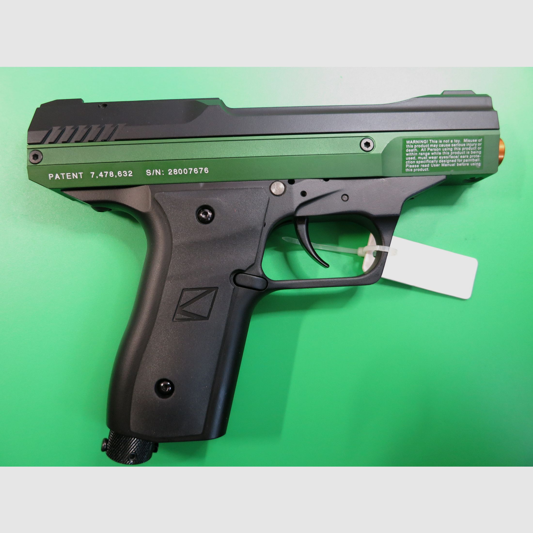 Pistola Kingman KT Eraser RAM, calibre .43 (11mm) - Racing Green, pieza de exhibición, como nueva! #25