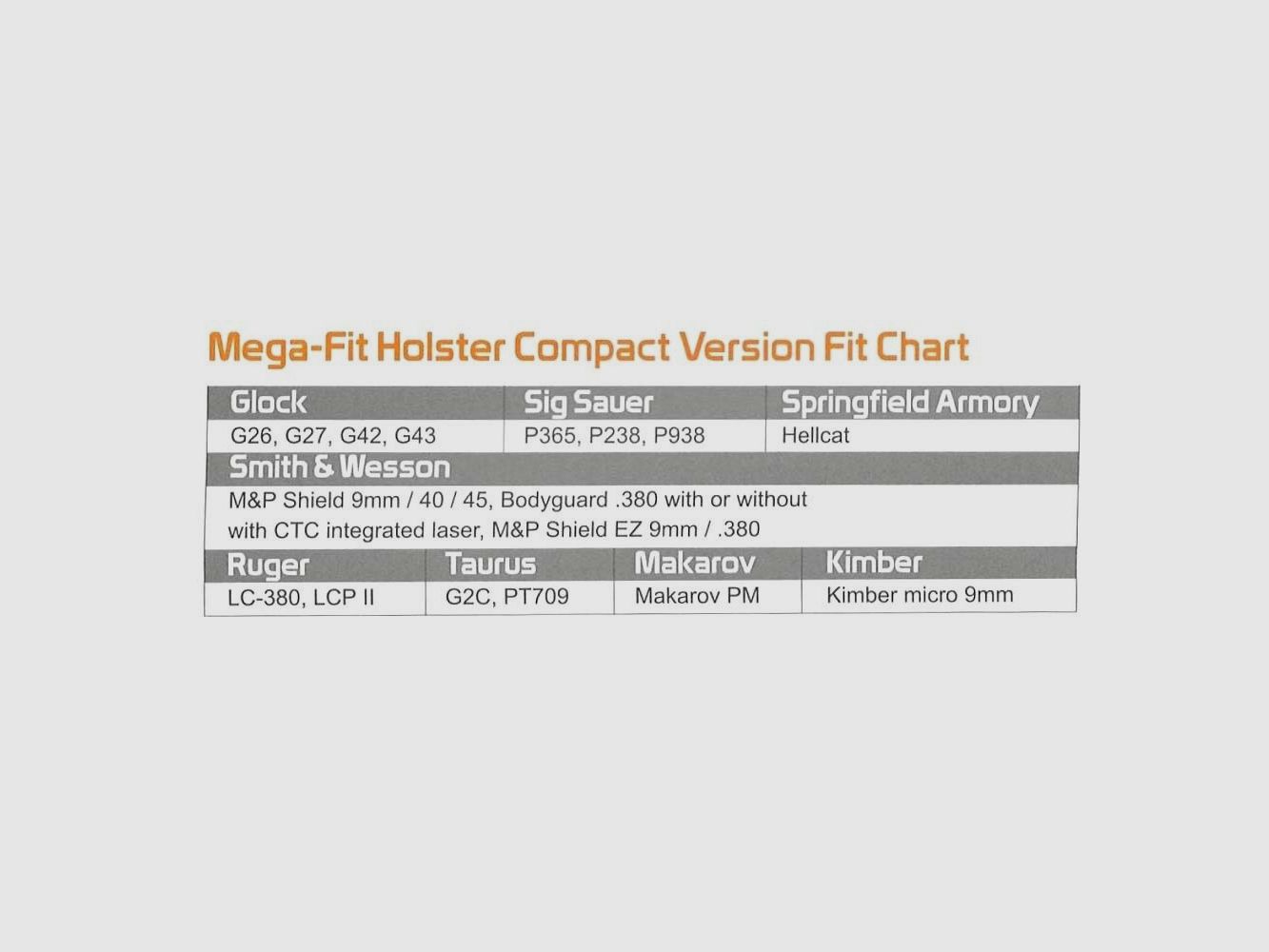 CYTAC Mega-fit Holster Compa- Rechts Schwarz