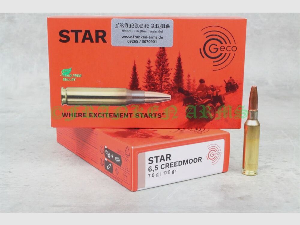 GECO Star 6,5 Creedmoor 120gr. 7,8g 20 pezzi prezzi all'ingrosso