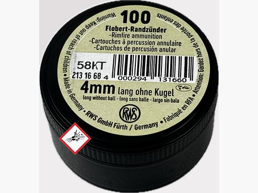 RWS Randzünder 4mm Flobert lungo senza pallini