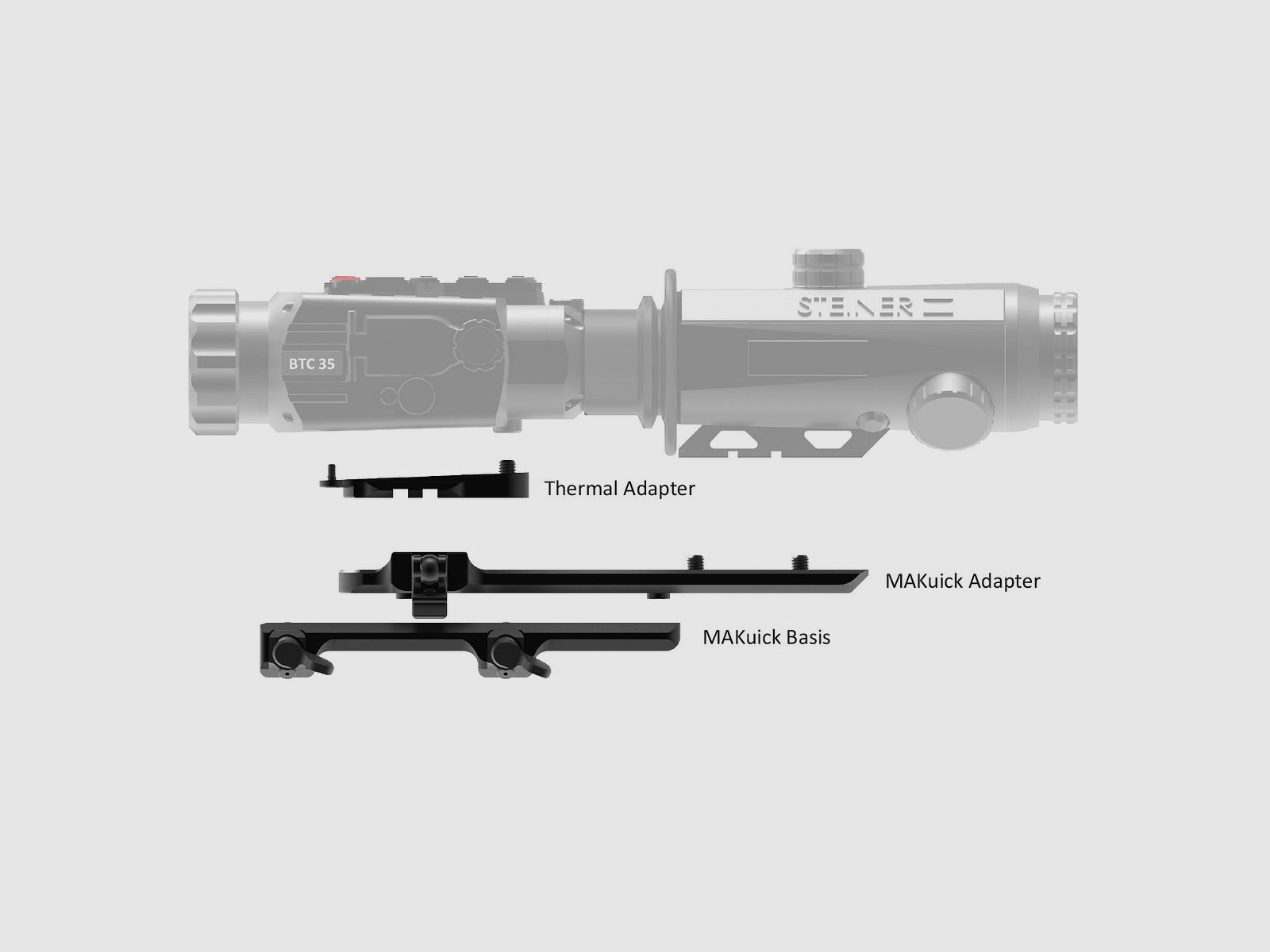 MAKuick Duo pour tous les autres modèles d'armes (sans optique) Sauer 404 | MAKstorm 4x30i HD | Guide TA435
