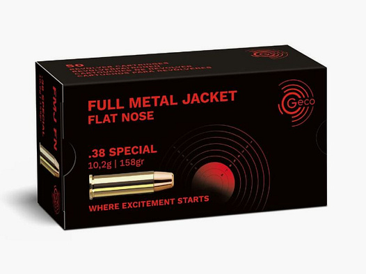 GECO .38 Special Full Metal Jacket Flat Nose 10.2g/158gr - 50 cartridges