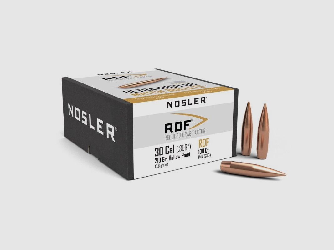 NOSLER HPBT RDF (Reduced Drag Factor) kogel 7,62mm Cal (.30) 210gr 100 stuks 53434
