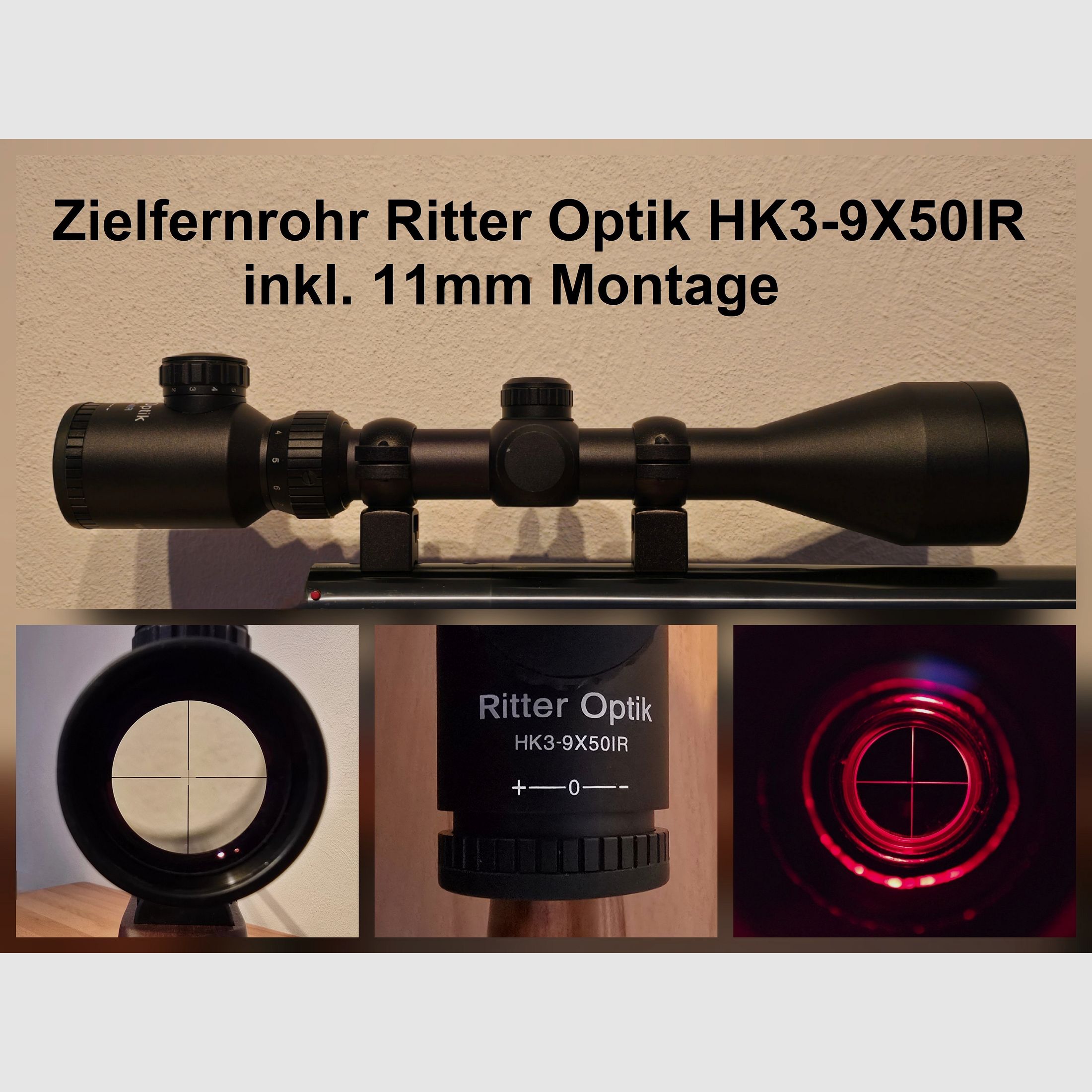 Zielfernrohr Ritter Optik HK3-9X50IR inkl. 11mm Montage