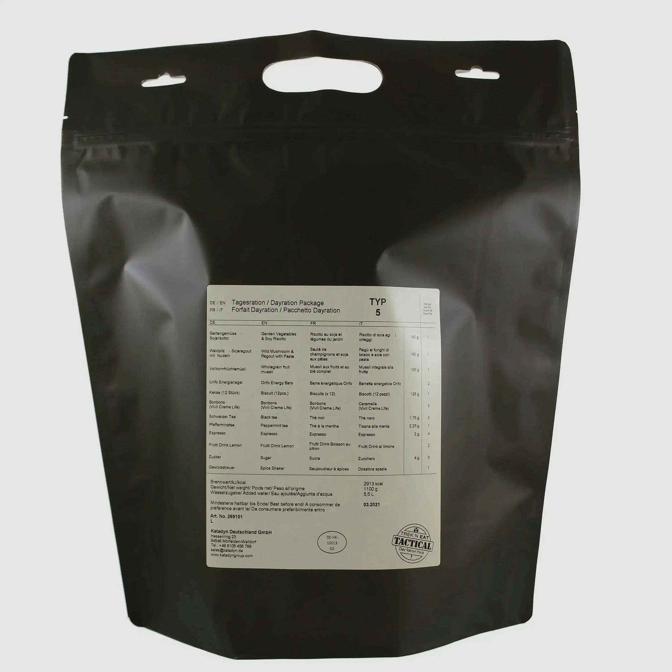Katadyn Katadyn Tagesration Vegetarisch Day Ration Pack Typ 5