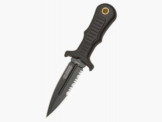 United Cutlery Combat Commander Mini-Stiefelmesser, Schwarz, Halb-gezahnt