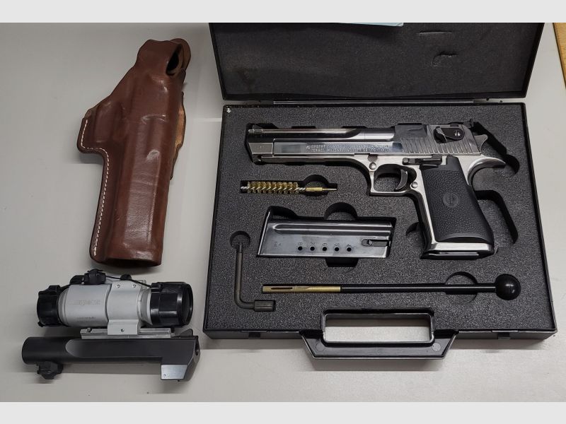 Desert Eagle .44 Magnum IMI Set, Lauf, Holster, Aimpoint