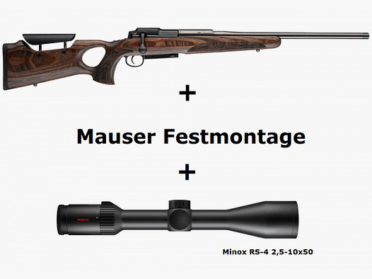 Mauser M25 Max + Minox RS4 2,5-10x50 + Montage + ... Pack complet