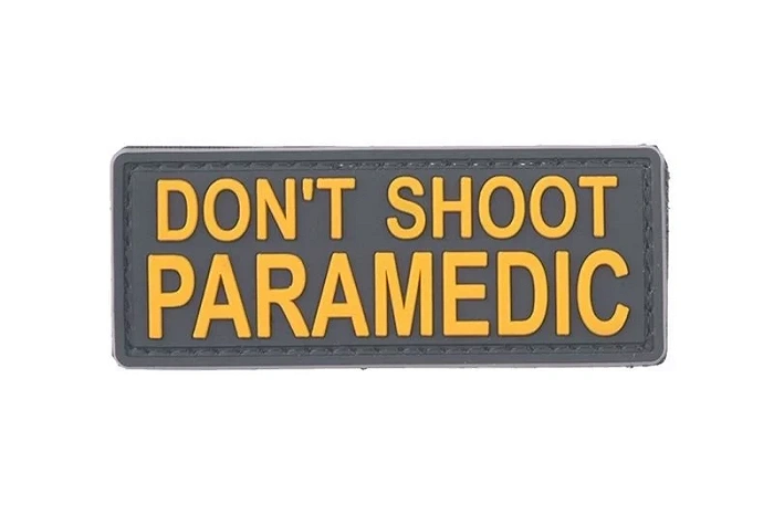 3D Patch – DON'T SHOOT PARAMEDIC – yellow