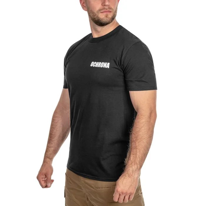 Koszulka T-shirt "Ochrona" - czarna, zdjęcie 2 z 5