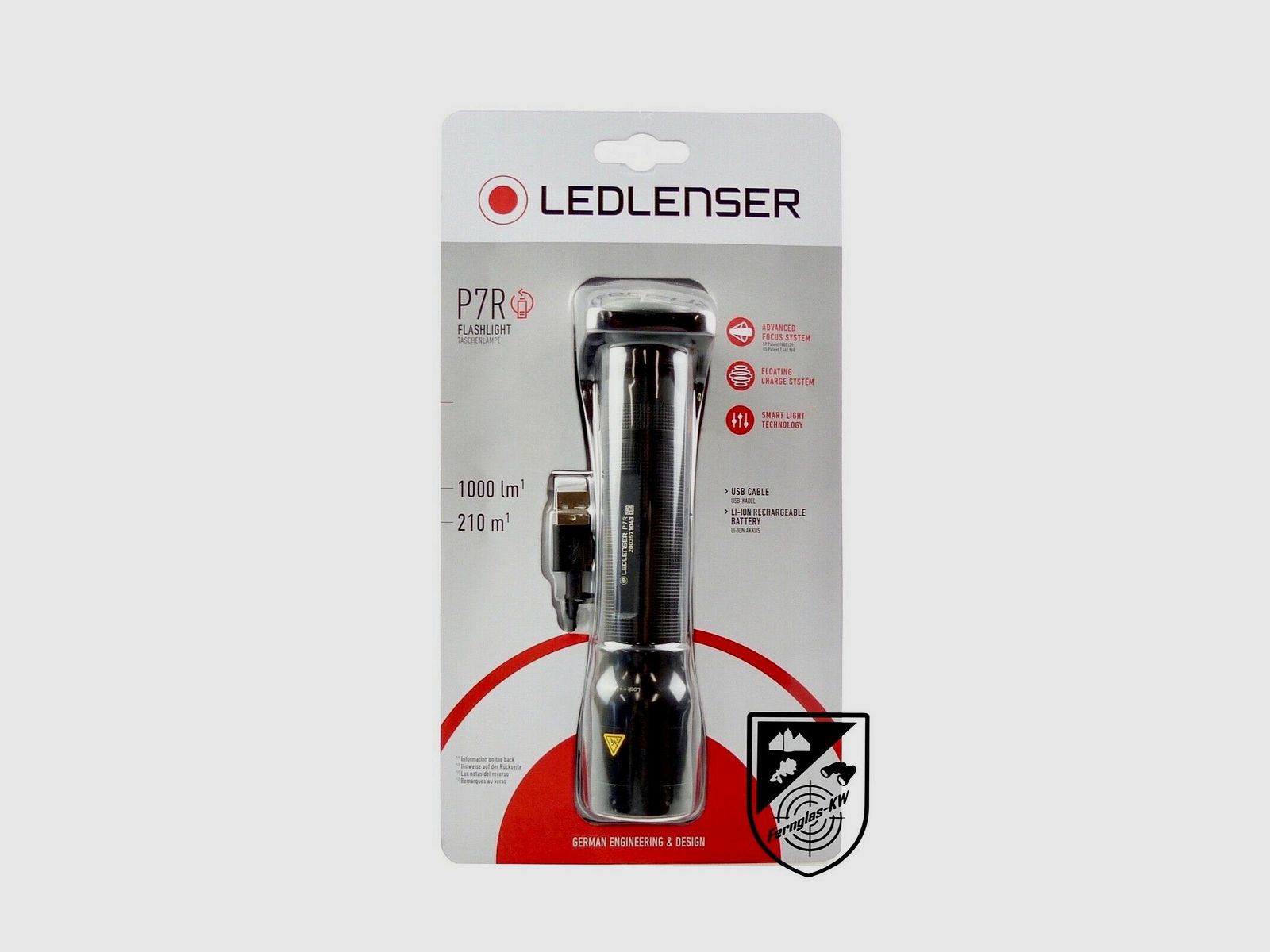 Ledlenser P7R LED Taschenlampe Neues Modell akkubetrieben 1000 Lumen 9608-R