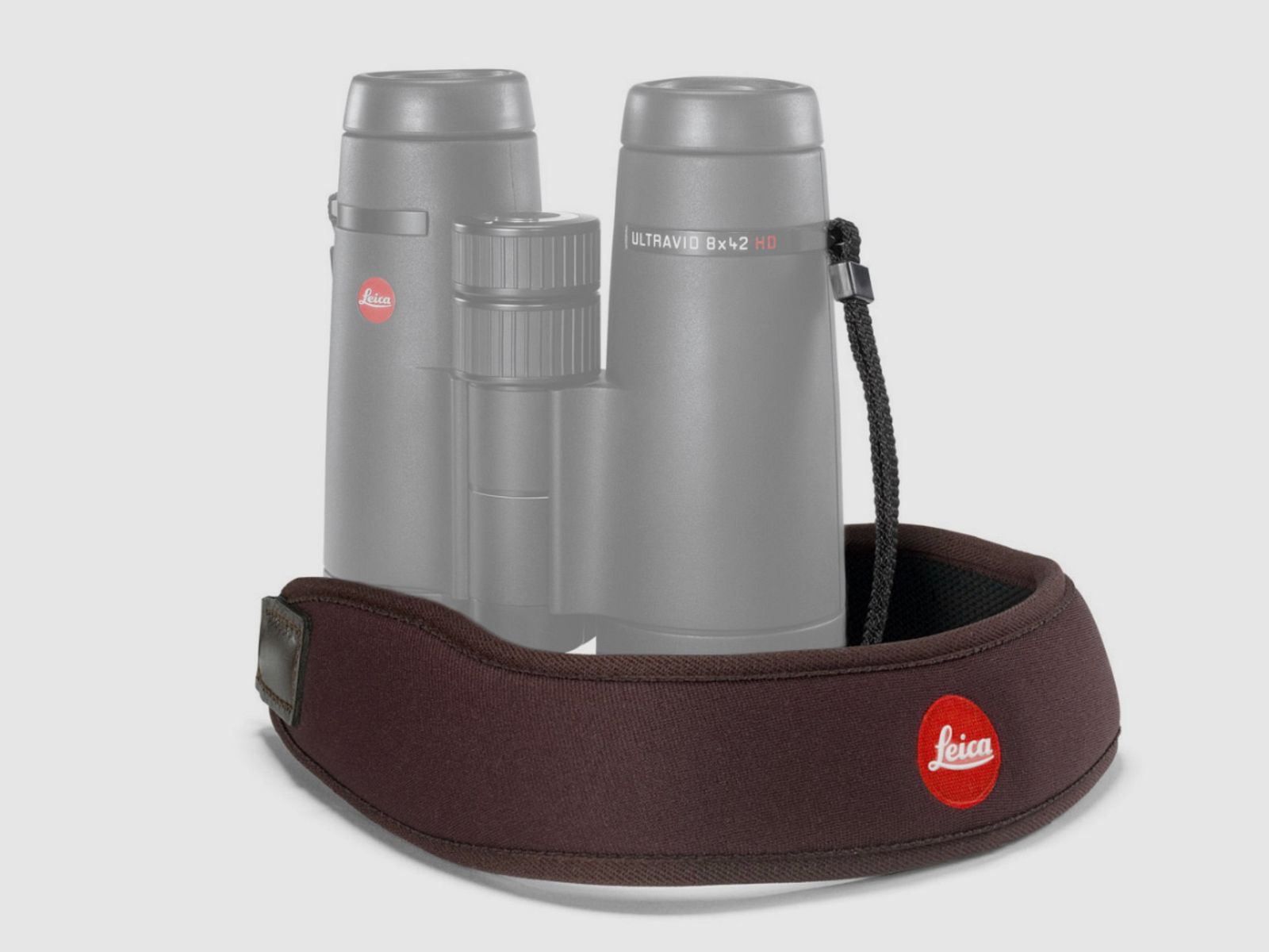 Leica neoprene binocular strap chocolate brown 42053