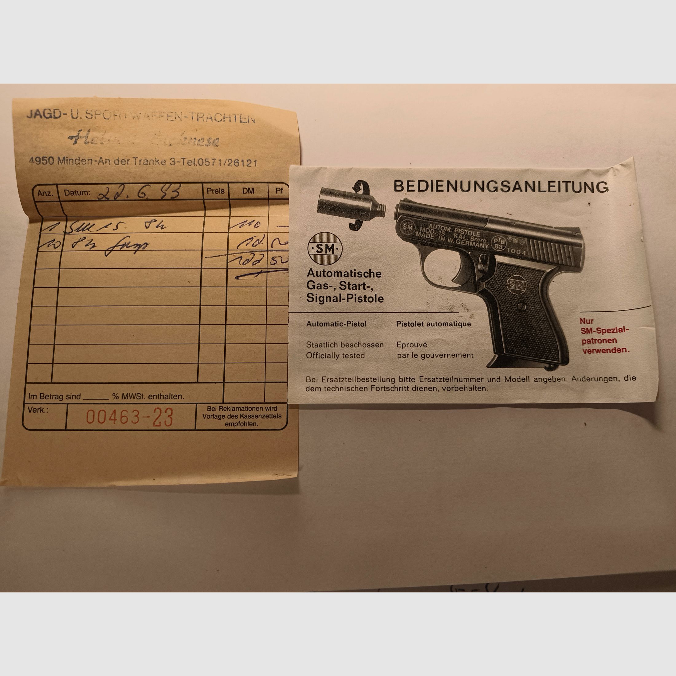 Automatische gas-, start-, signaalpistool van het bedrijf Rhöner Sportwaffen te koop