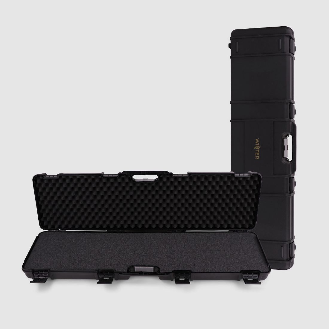 Housse de fusil d'hiver W11 117 cm pour 1 arme longue - plastique PP, 4 verrous push-pull, grille (Nuit)