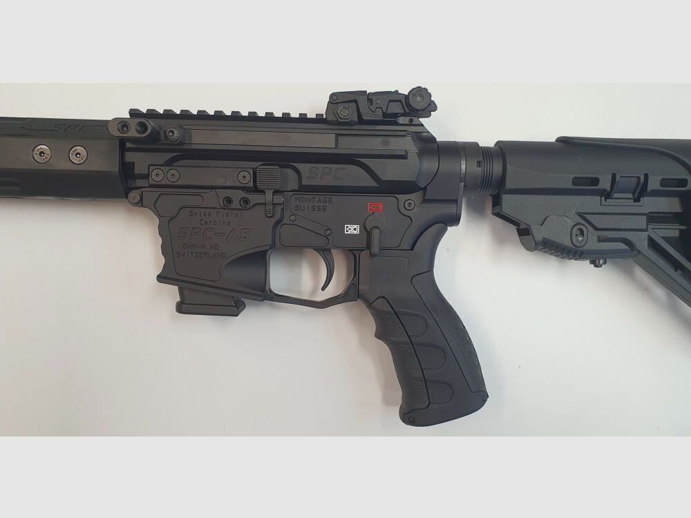 GWMH AG Selbstladebüchse GWMH SPC-SPORTER A5 10" (SWISS PISTOL CARBINE) BLACK Kal.9x19 AR15 Glock Magazin