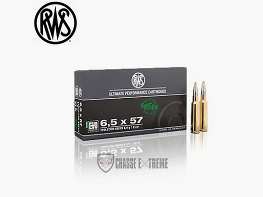 20 nabojów RWS kal. 6.5X57 93gr Evo Green