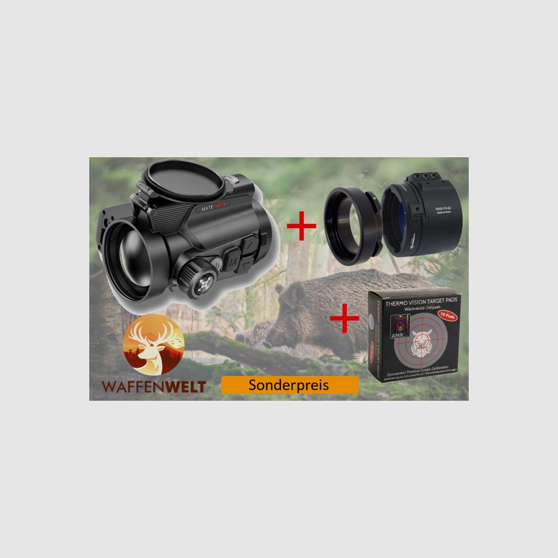 Nocpix MATE H50R im Komplett-Set mit Rusan MAR Adapter & Wärmebild-Zielpads