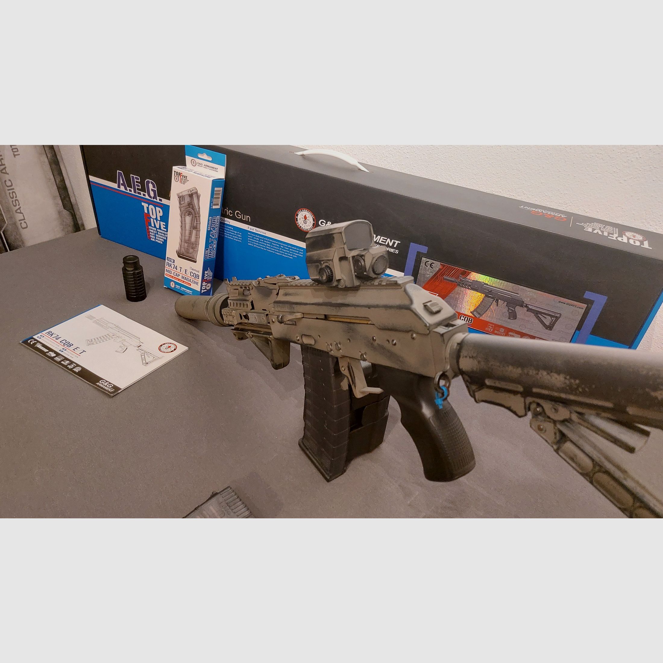 G&G Armament RK74 CQB AEG with E. T. U. including accessories