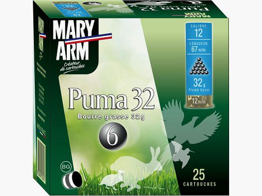 CARTOUCHE DE CHASSE MARY ARM PUMA BG32 – CALIBRE 12