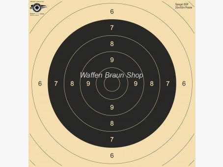 Espejo de pistola 25/50 m, cartón original de diana, para diana 100/4BDMP, numerado de forma continua