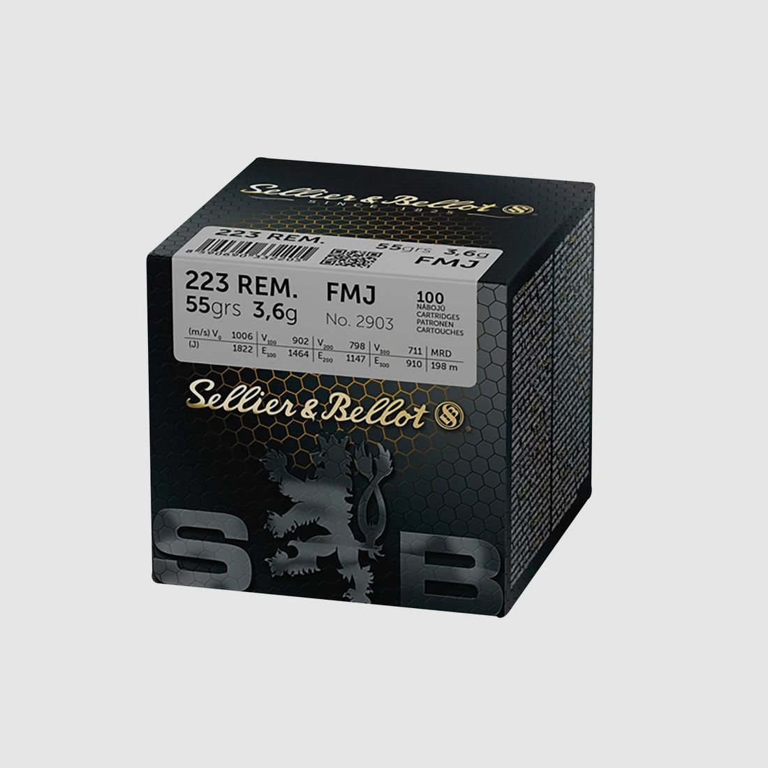 SELLIER & BELLOT - Munizioni .223 Rem. Palla intera BT 3,6g/55gr.
