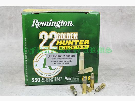 Remington Golden Hunter .22lr Plated HP 40gr. 2.6g 550 pieces