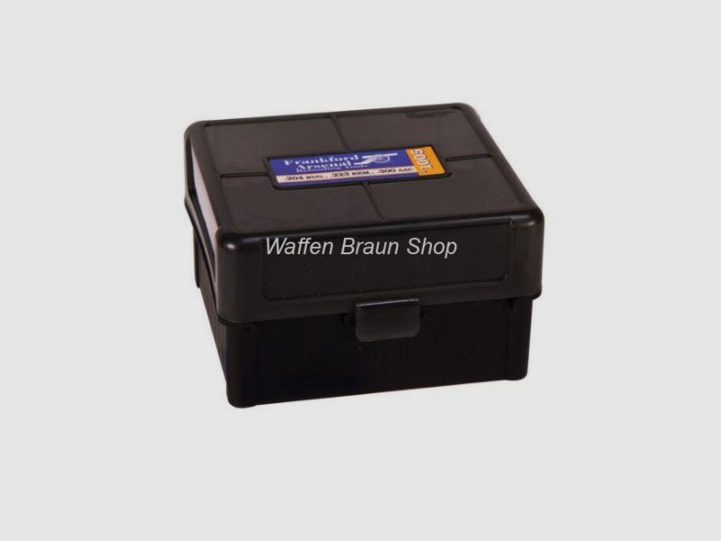 Frankford Arsenal Munitionsbox #1005 mit Scharnier, f. 100 Patronen Kal. .17 Rem., .222 Rem.,