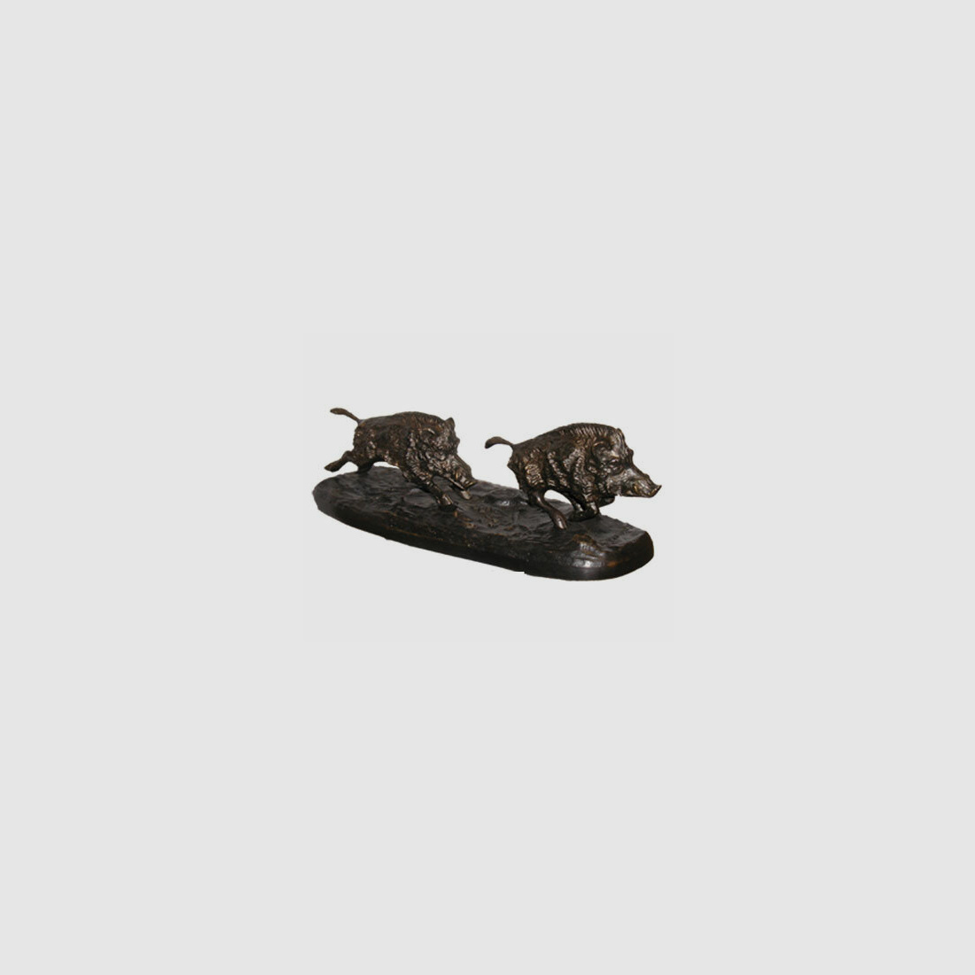 Lovergreen Bronzestatue Motiv zwei laufende Wildschweine klein