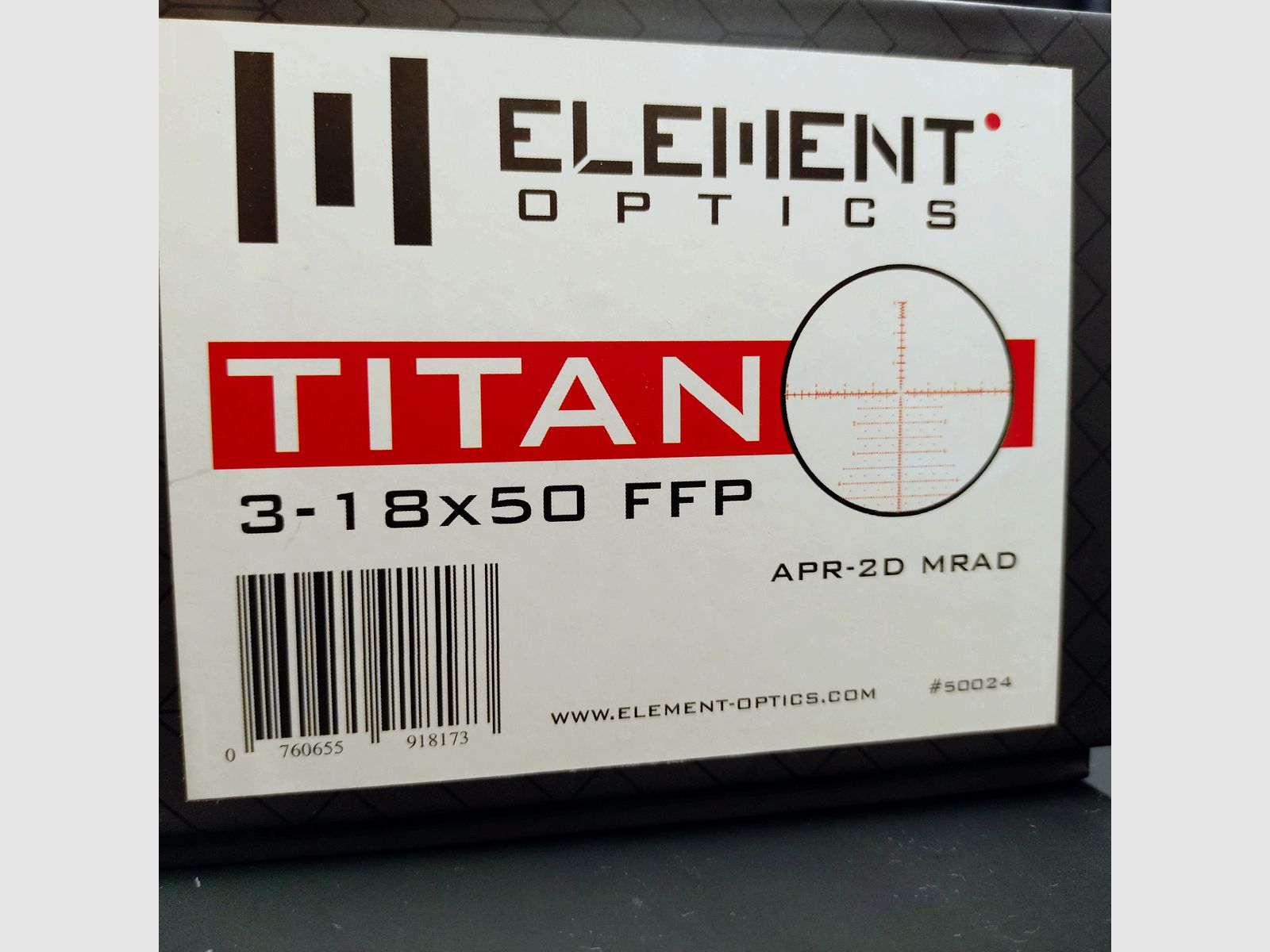 scope ELEMENT Titan 3-18x50 FFP APR-2D MRAD / incl. adjustable scope mount from Sportsmatch UK - ATP 94, 34mm high, for Weaver/Picatinny