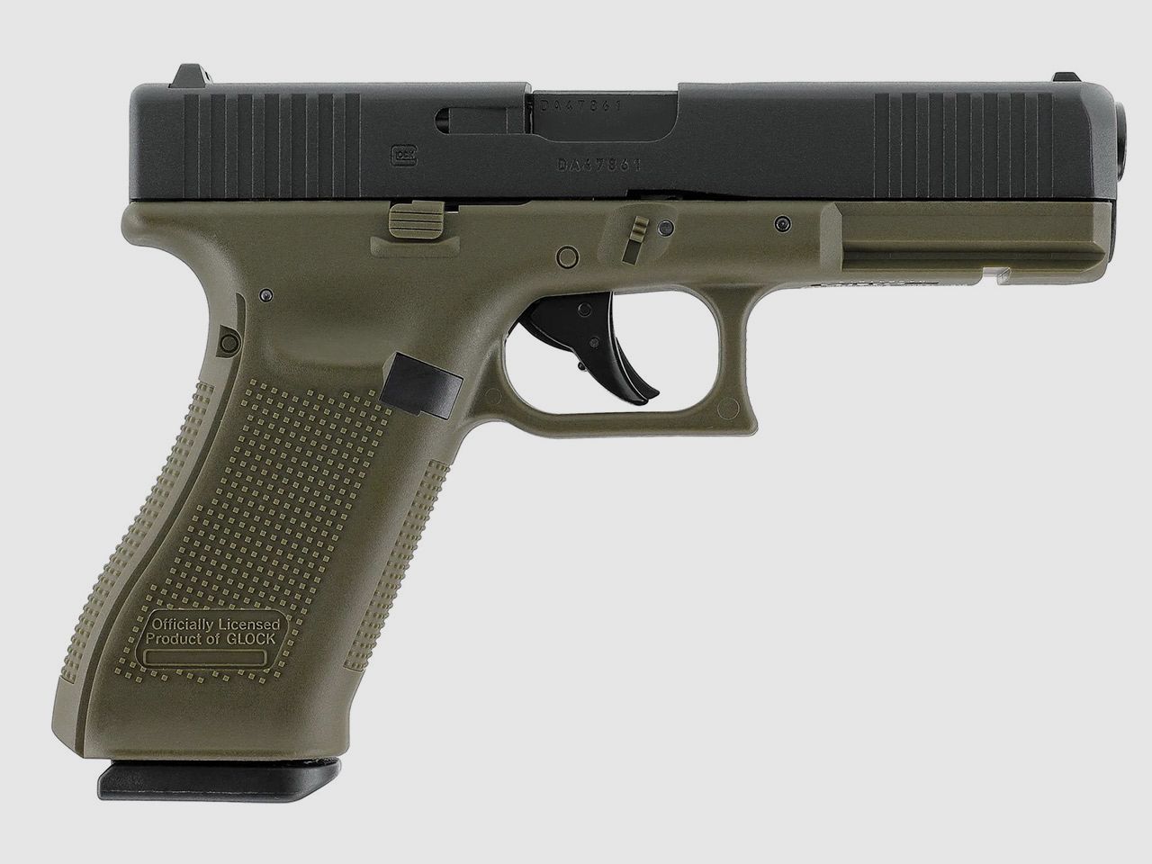 CO2 Softair Pistole Glock 17 Gen5 Battlefield Green Blow Back Metallschlitten Kaliber 6 mm BB (P18)