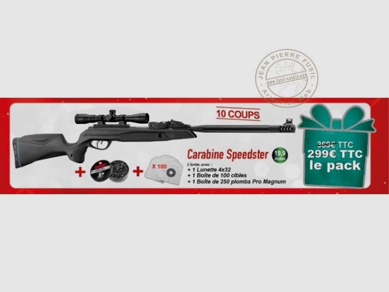 Pack carabine à plombs 4,5 mm GAMO Speedster IGT 10X GEN2 (19,9 joules) + Lunette 4x32 - Promo, image 1 sur 19