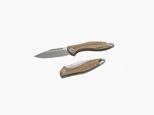 MKM Fara Olivenholz Taschenmesser mit Lederscheide